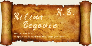 Milina Begović vizit kartica
